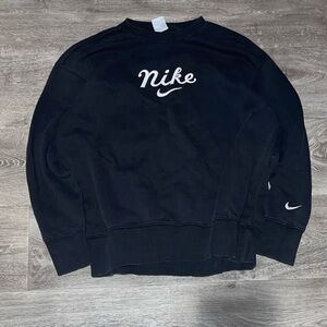 Black Nike crewneck sweatshirt with embroidered logo